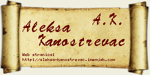 Aleksa Kanostrevac vizit kartica